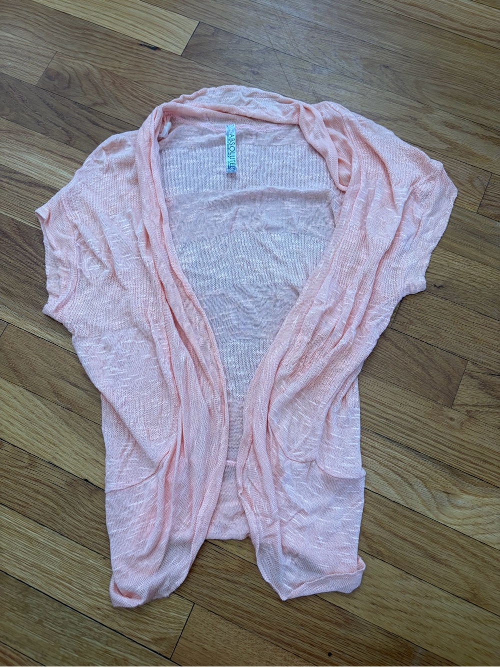 Absolutely Creative Worldwide Soft Peach Knit Cardigan Top